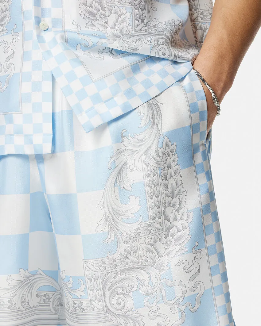 Barocco Check-Printed Knee-Length Shorts