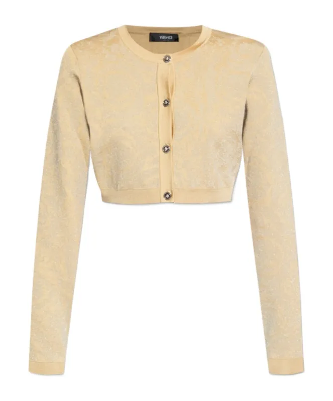 Barocco Button-Up Cropped Cardigan
