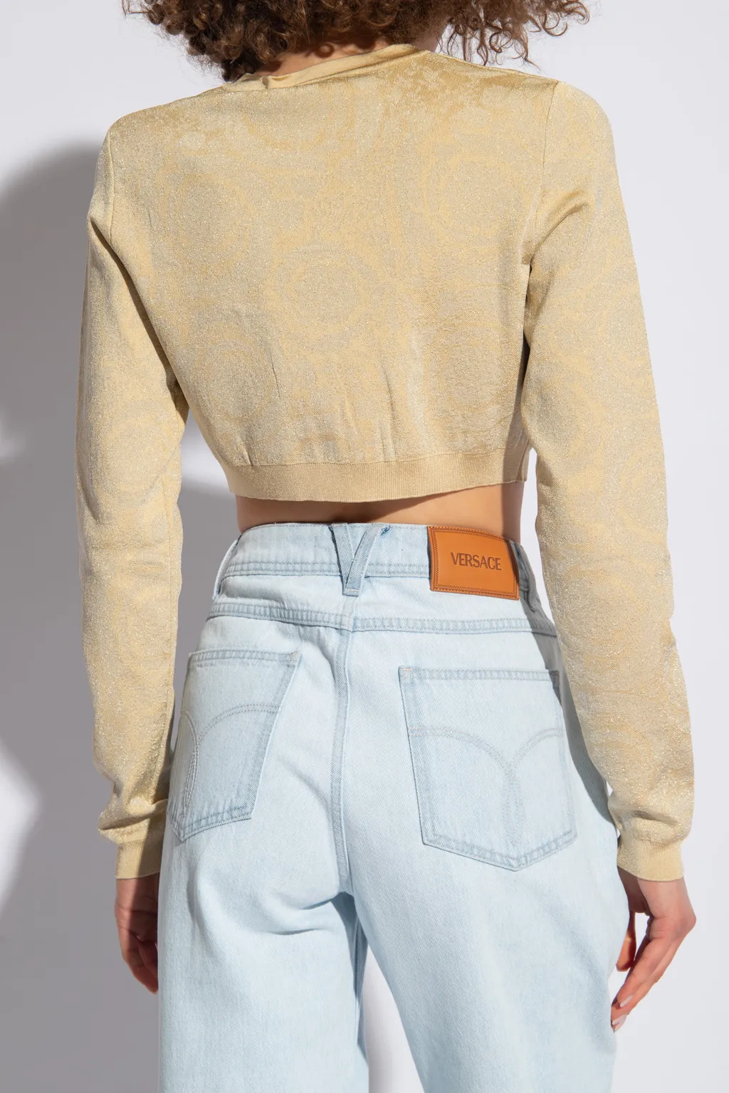 Barocco Button-Up Cropped Cardigan