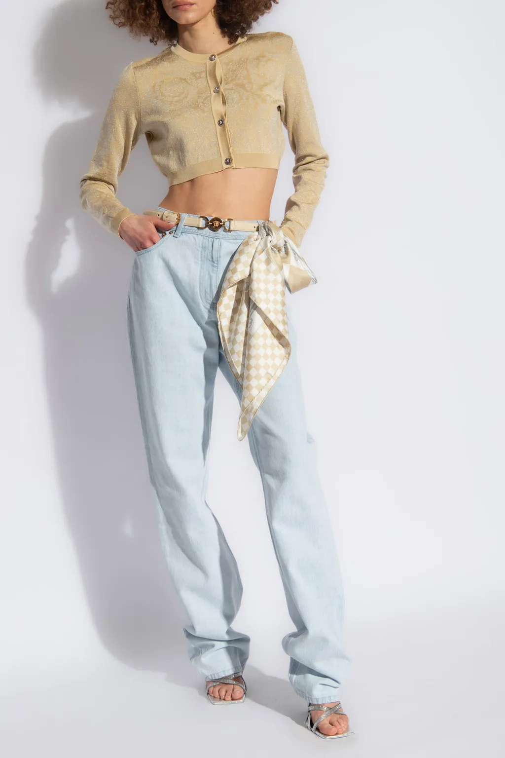 Barocco Button-Up Cropped Cardigan
