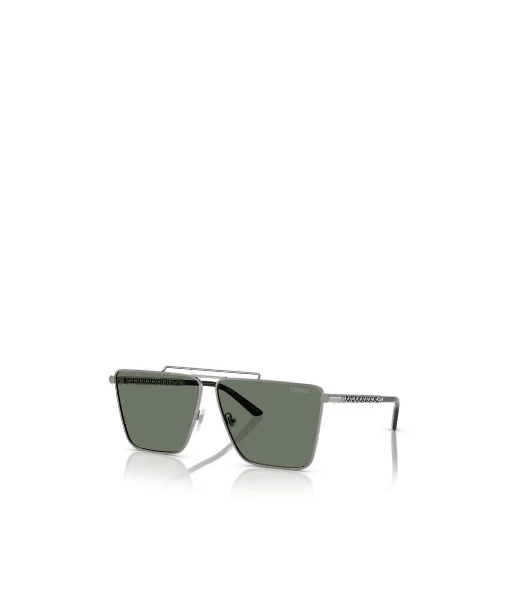 Tubular Greca Rectangle-Frame Sunglasses