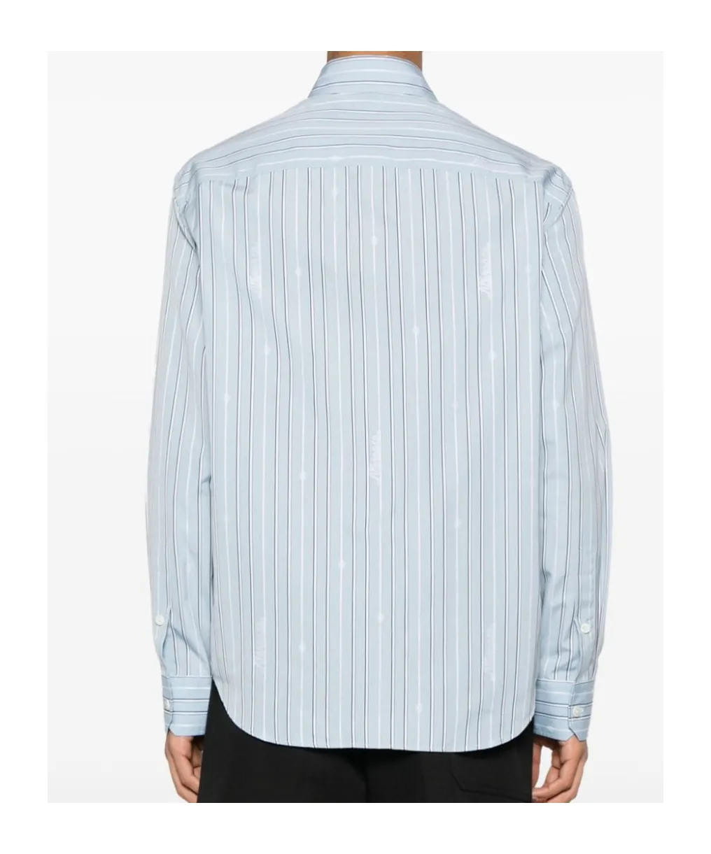 Nautical Striped Button-Up Shirt