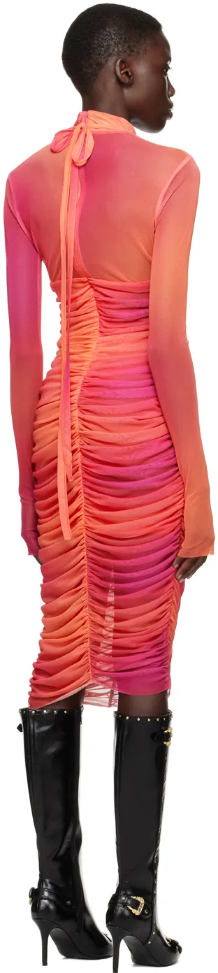 Pleated High-Neck Dress