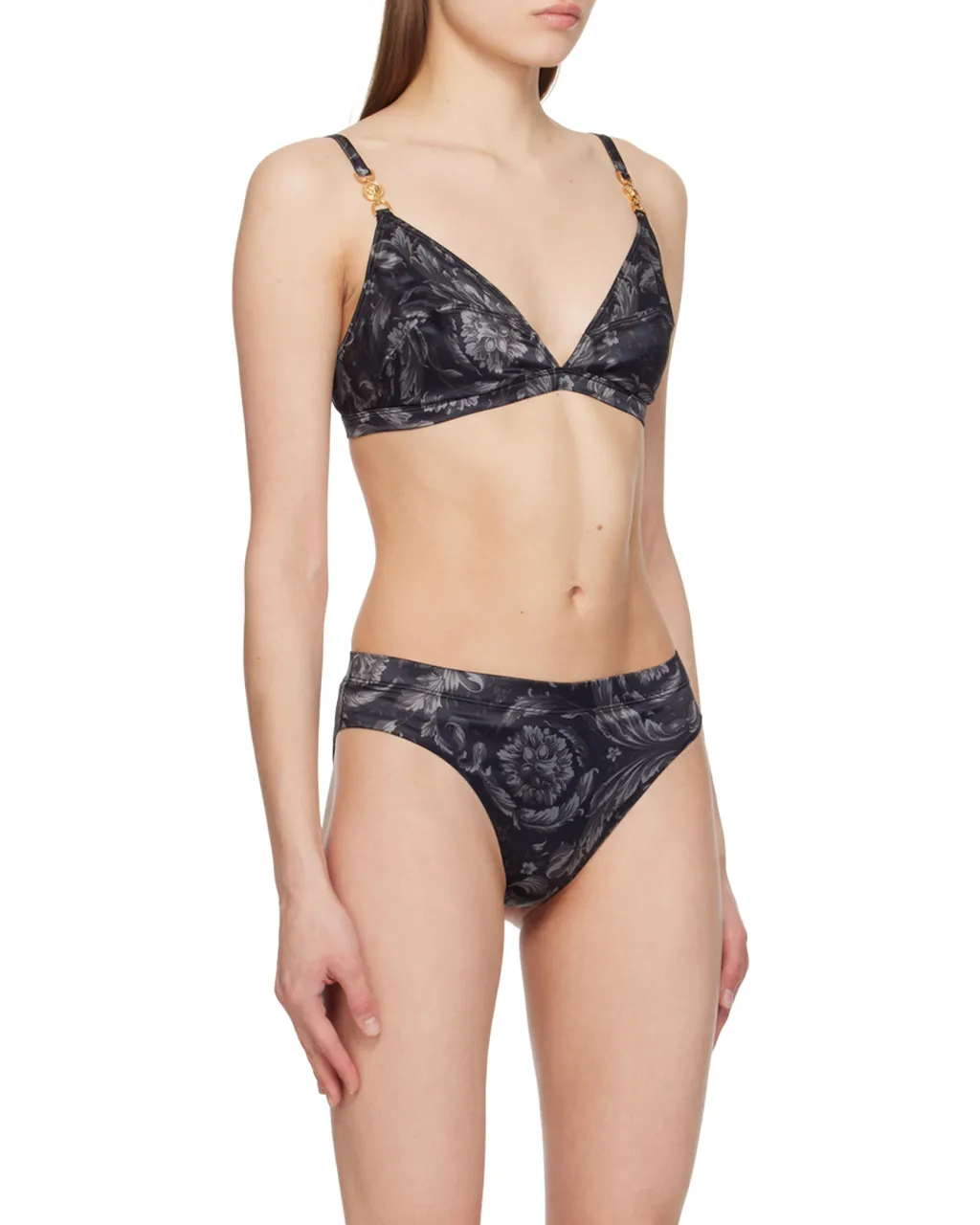 Barocco-Printed Medusa-Motif Stretched Bra