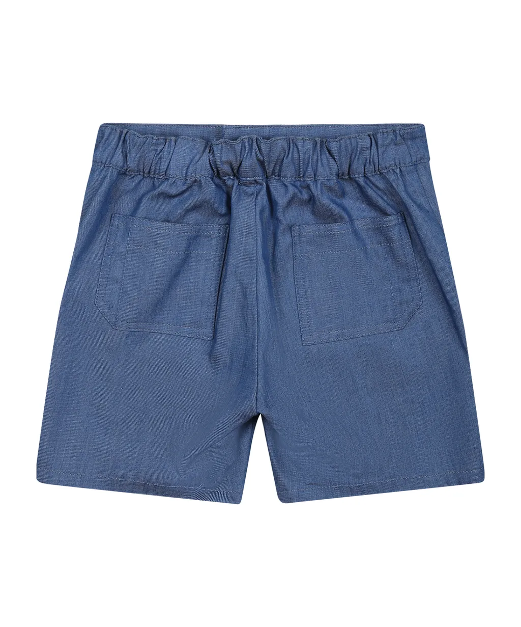 Medusa-Embroidered Straight Shorts