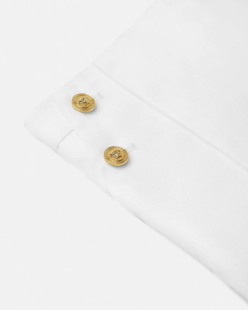 Greca-Detailing Cotton Shorts