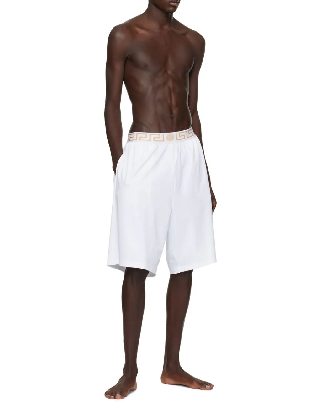 Pattern Elastic Waist Swimming Trunks