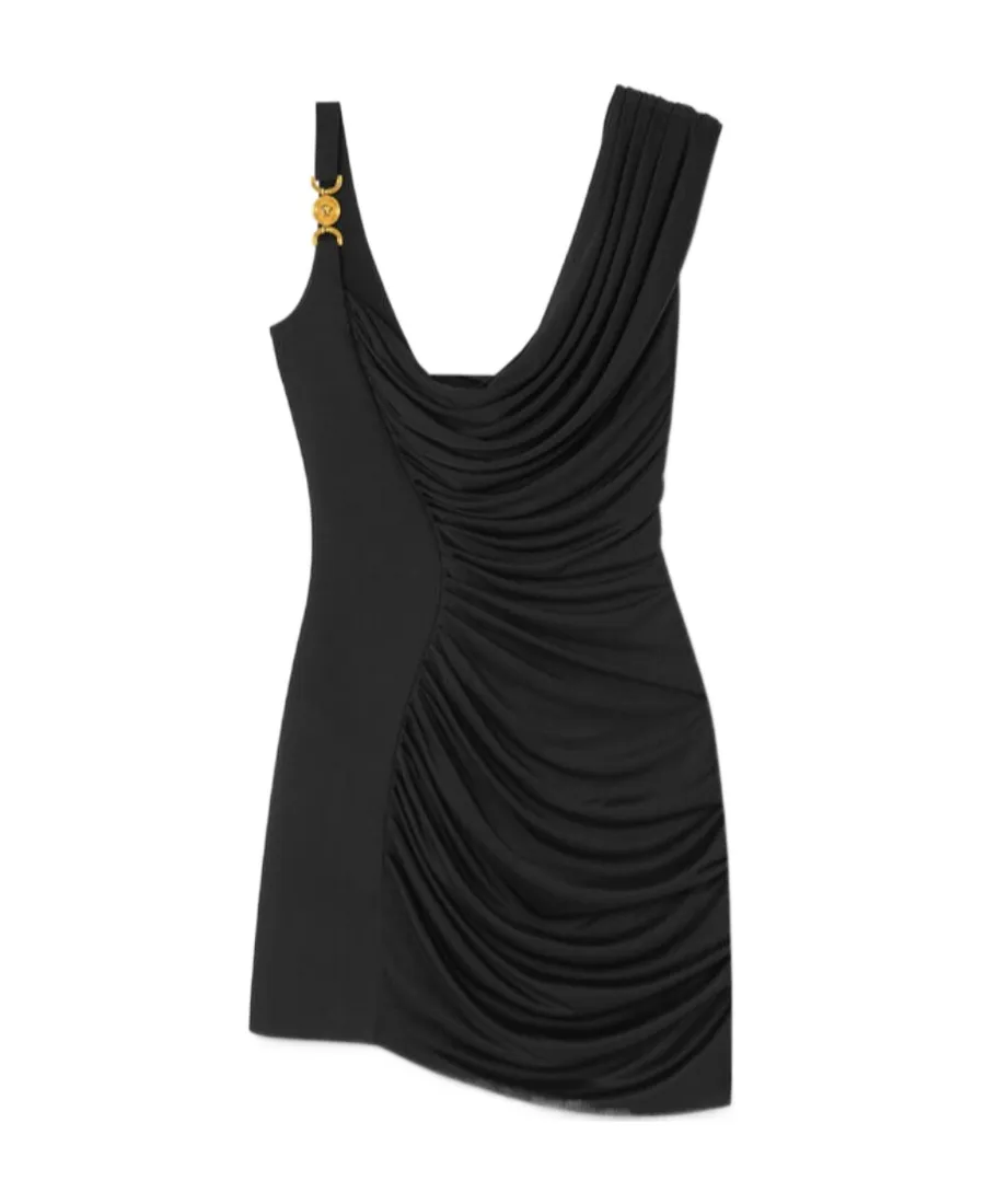 Medusa-Head Embellished Sleeveless Mini Dress