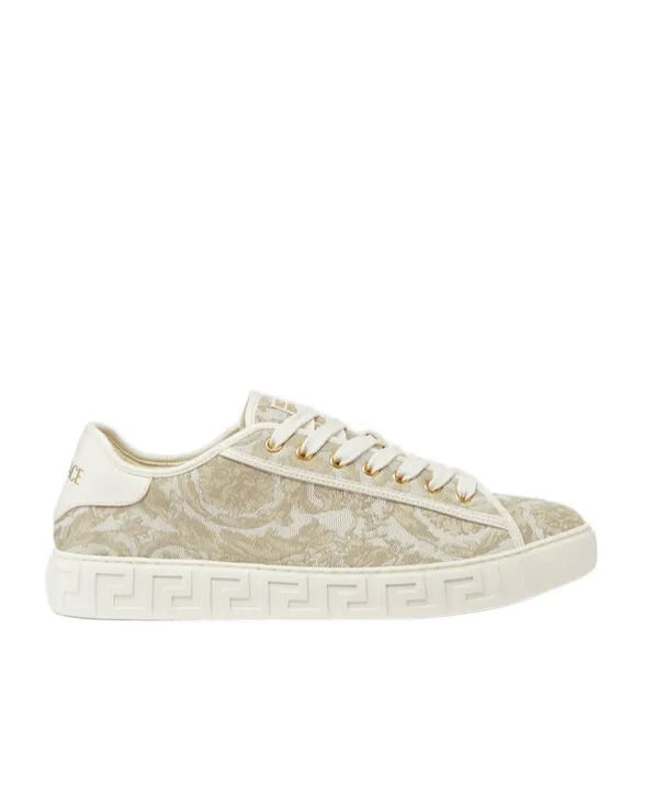 Barocco Greca Jacquard Lace-Up Sneakers