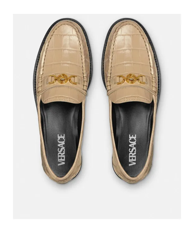 Medusa 95 Embossed Slip-On Loafers