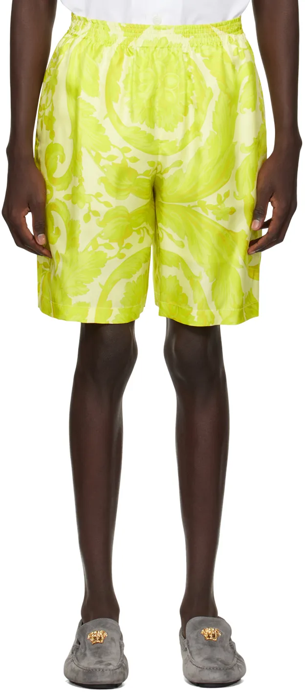 Barocco-Printed Elasticated Waistband Shorts