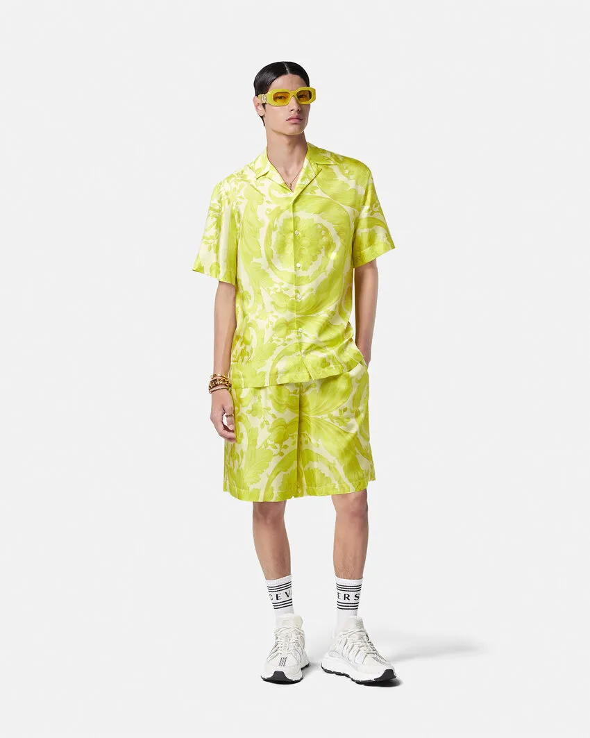 Barocco-Printed Elasticated Waistband Shorts