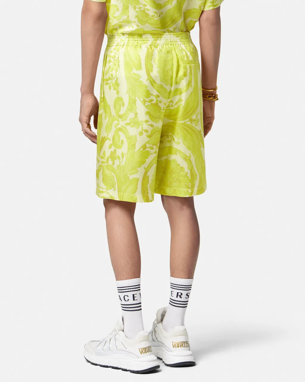 Barocco-Printed Elasticated Waistband Shorts