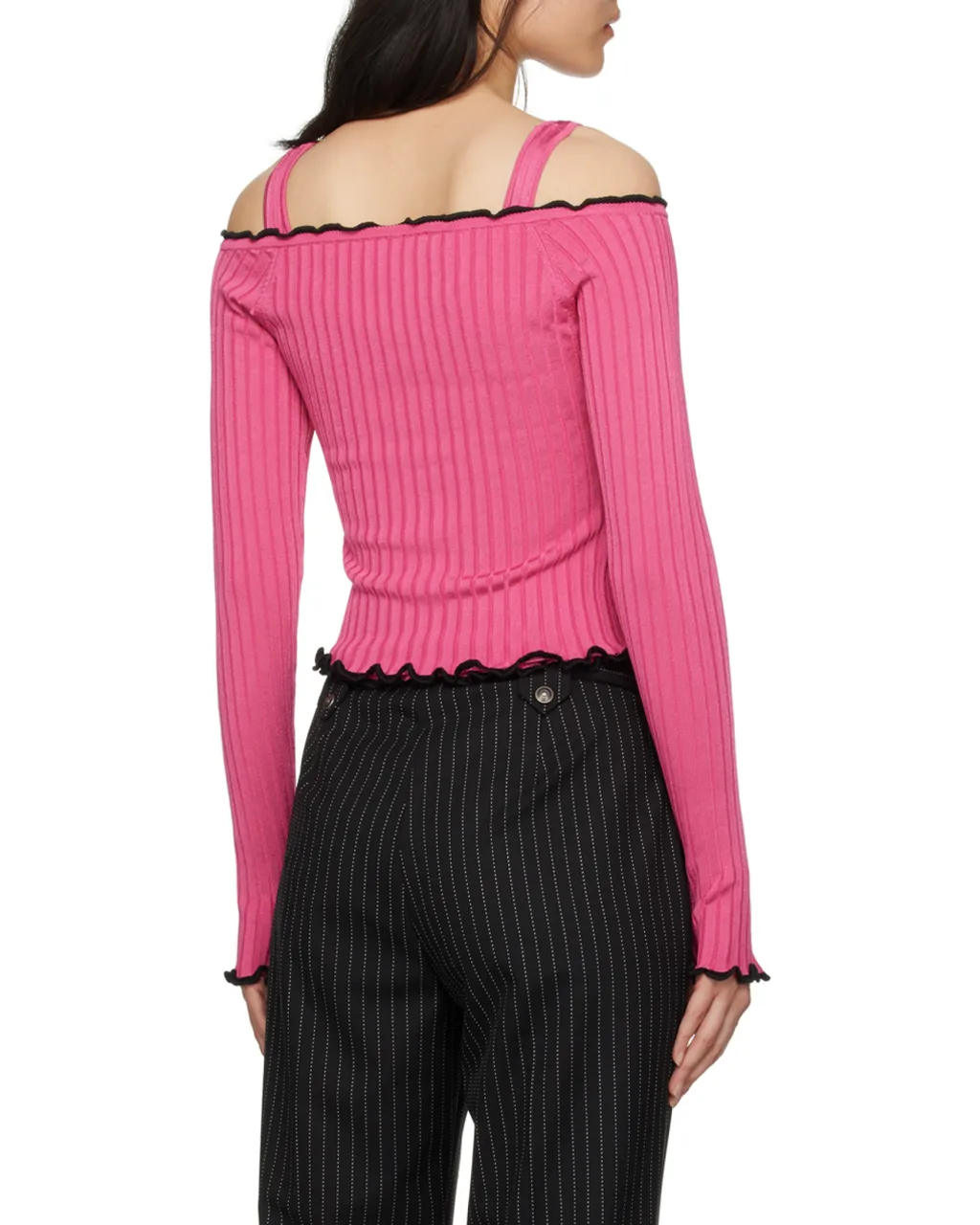 Long-Sleeved Off-Shoulder Collar Sweater