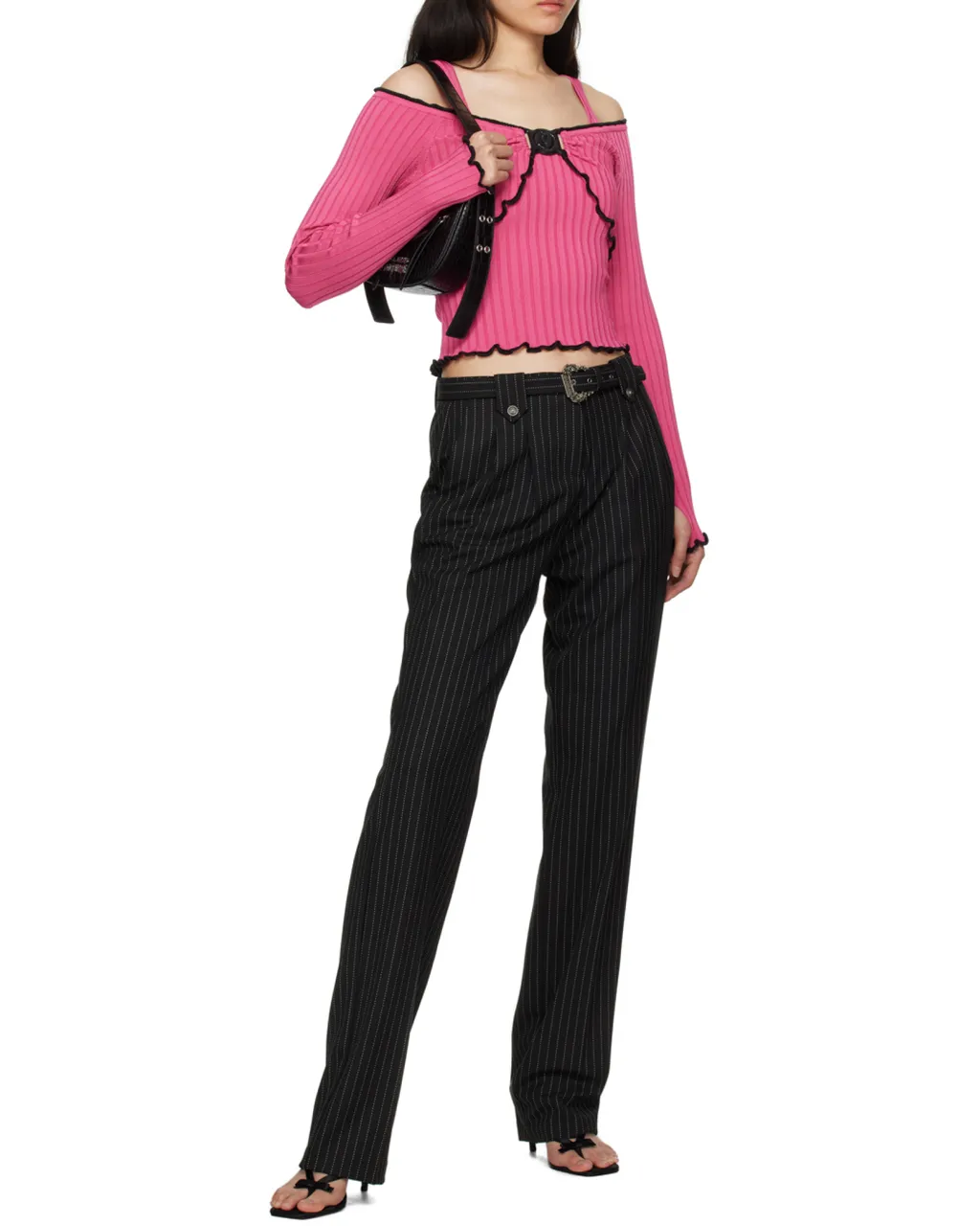 Long-Sleeved Off-Shoulder Collar Sweater
