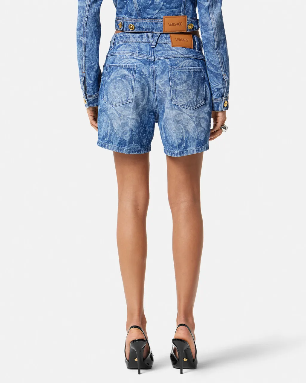 Logo-Patch Denim Shorts