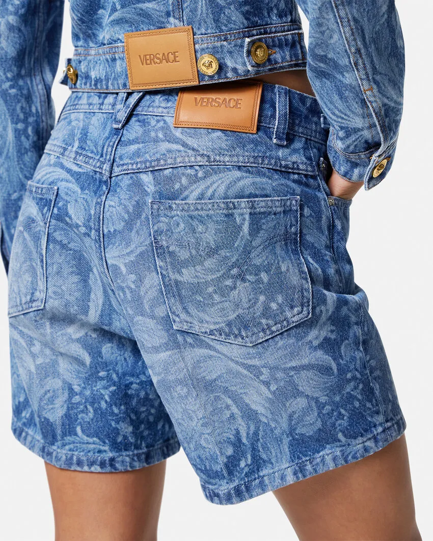 Logo-Patch Denim Shorts