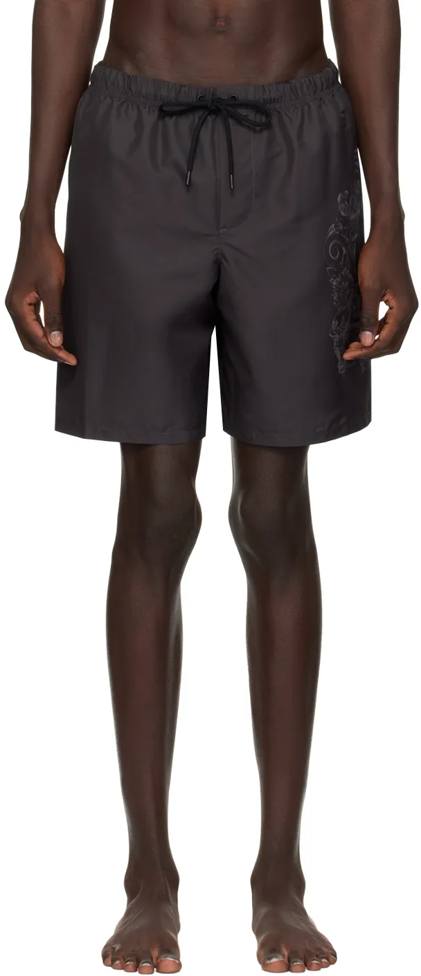 Logo-Graphic-Print Swim Shorts
