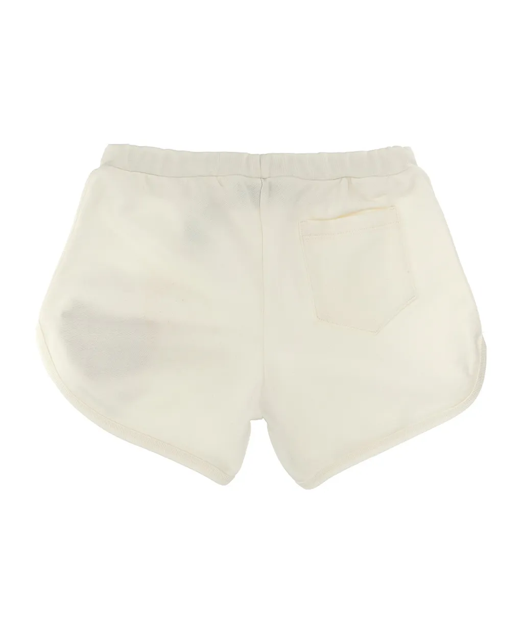 Heart Logo-Embroidered Curved Hem Shorts