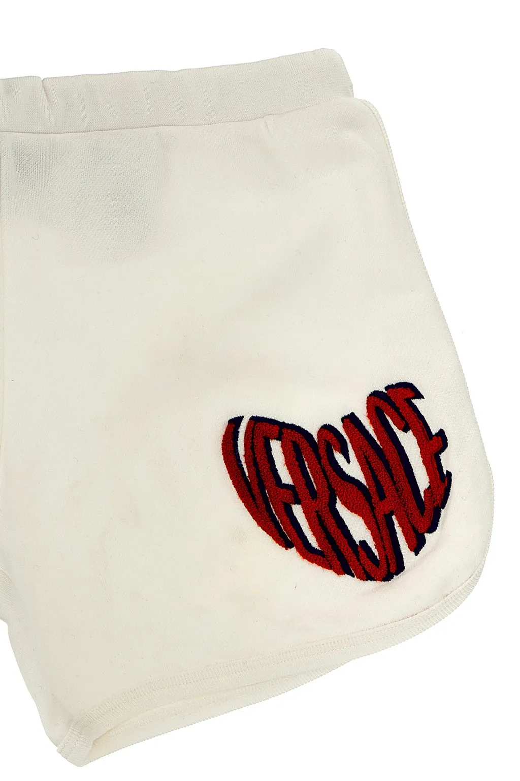 Heart Logo-Embroidered Curved Hem Shorts