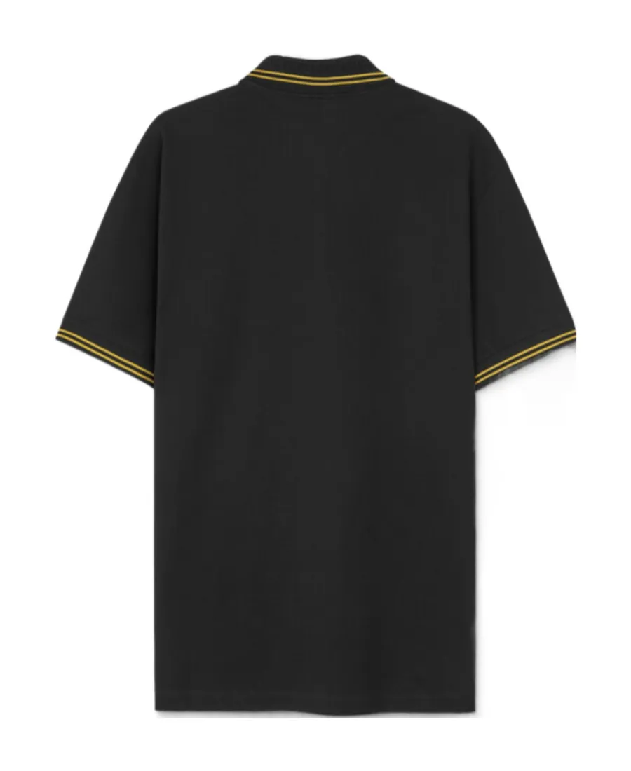 Medusa-Embroidered Short-Sleeved Polo Shirt