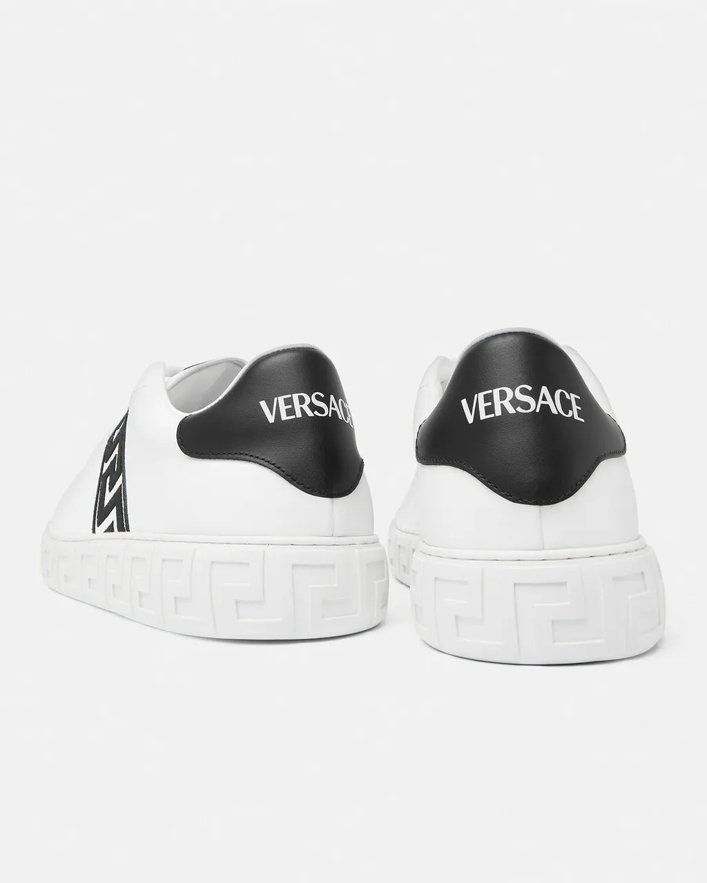 Greca Embroidered Lace-Up Sneakers