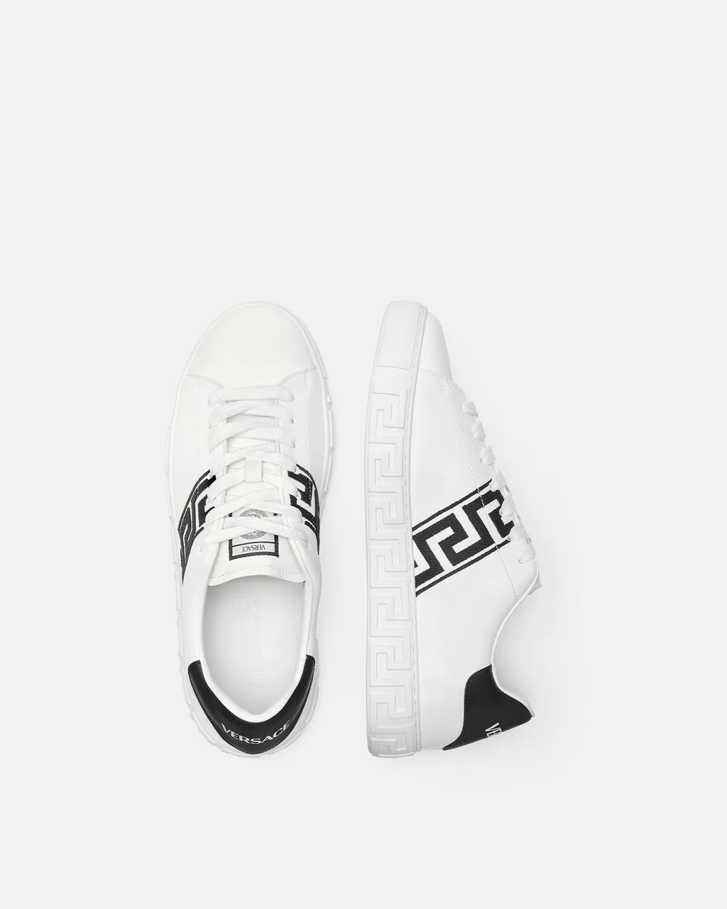 Greca Embroidered Lace-Up Sneakers