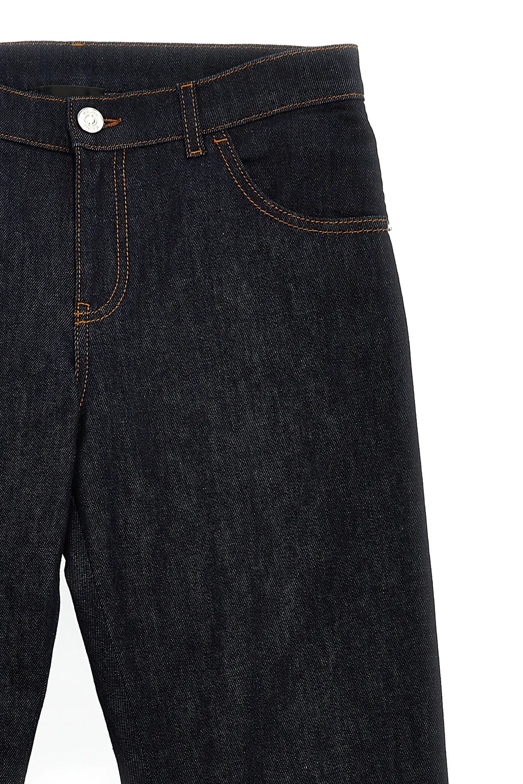 Medusa-Plaque Straight-Leg Slim-Cut Jeans