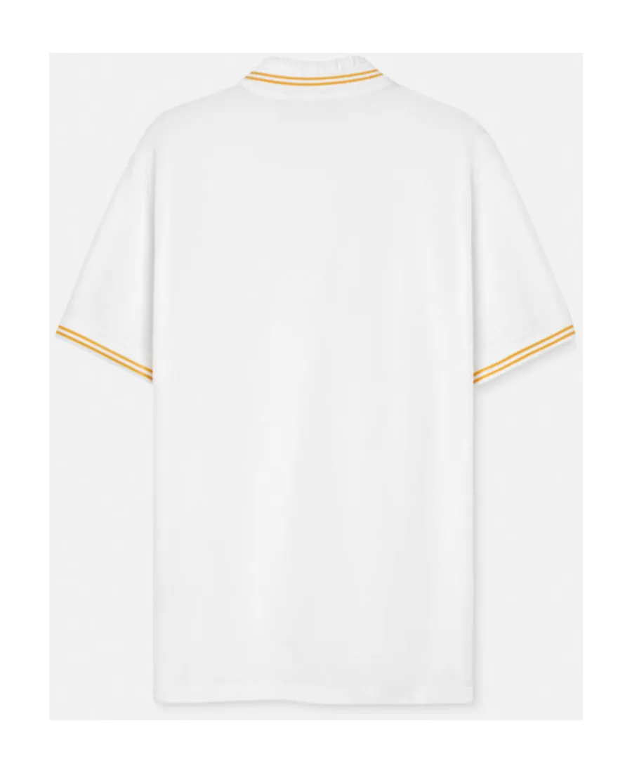 Medusa-Embroidered Short-Sleeved Polo Shirt