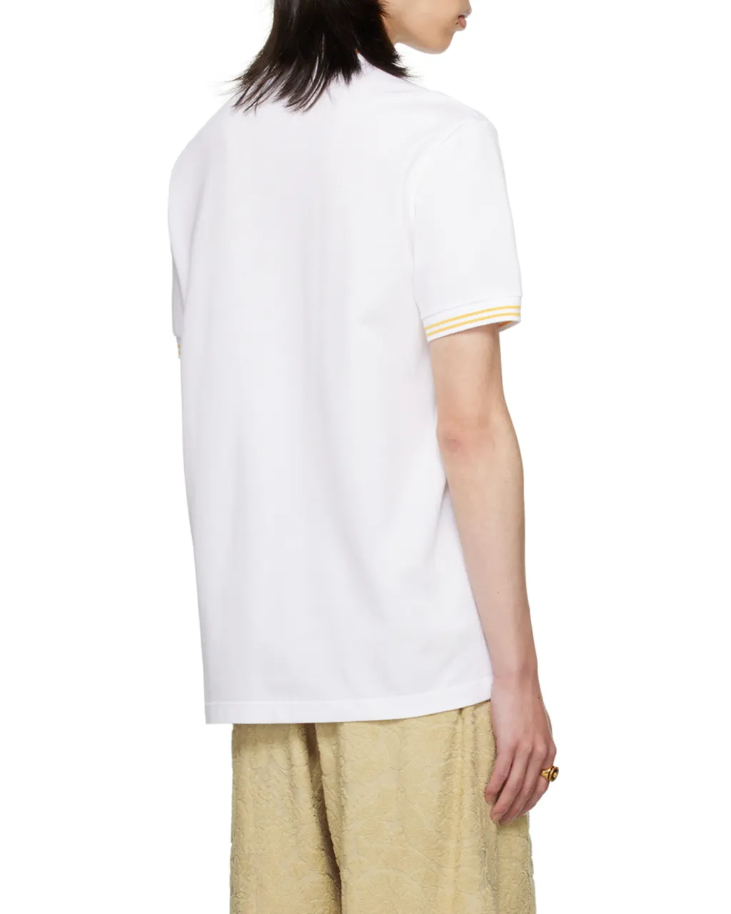 Medusa-Embroidered Short-Sleeved Polo Shirt