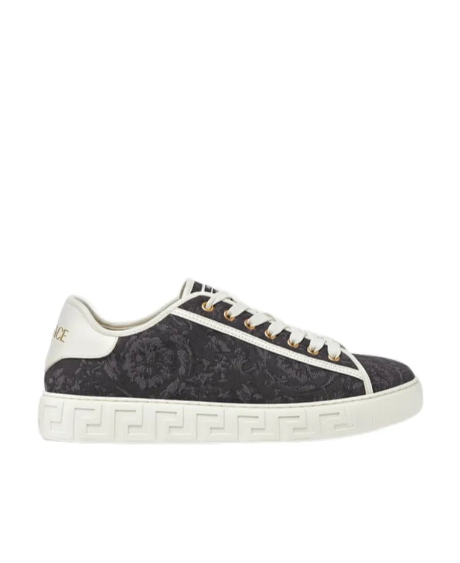 Barocco Greca Jacquard Lace-Up Sneakers