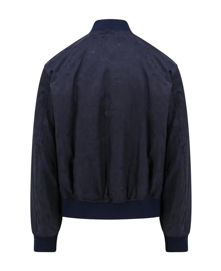 Logo-Embroidered Zip-Up Bomber Jacket