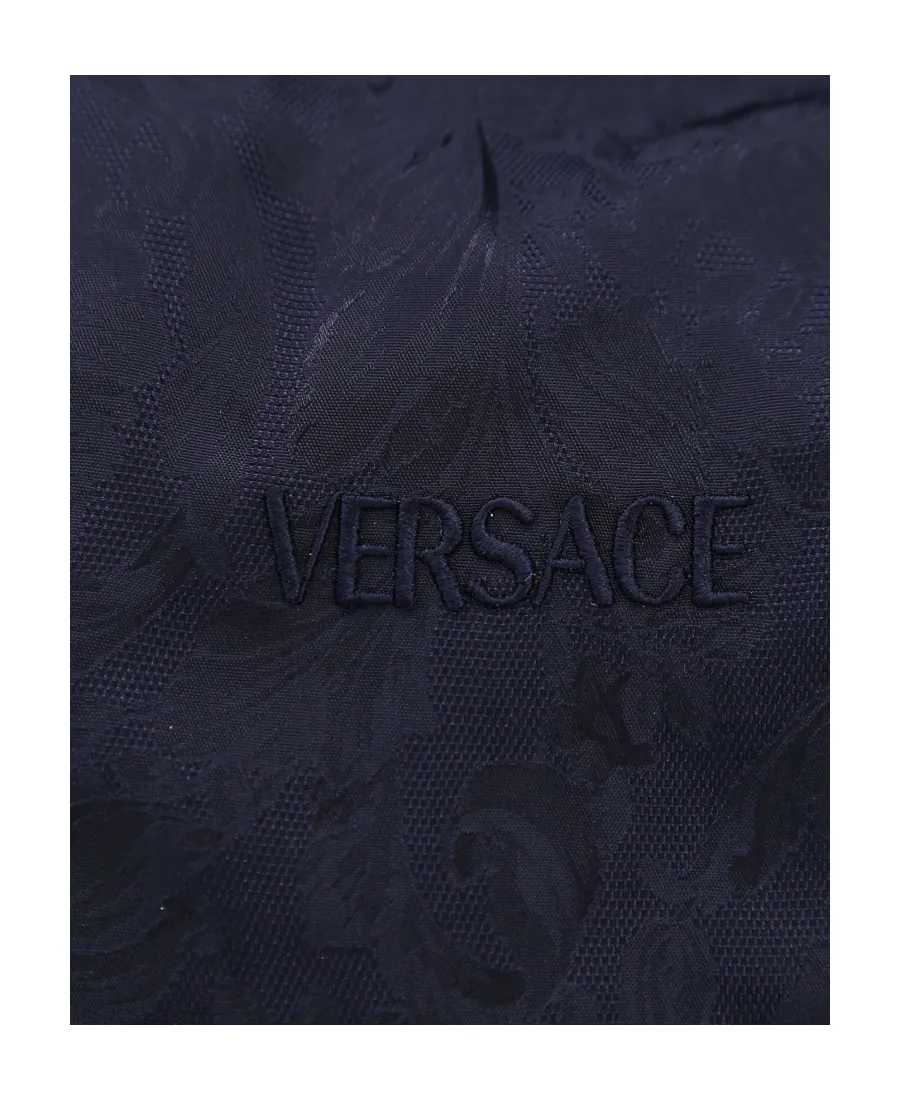 Logo-Embroidered Zip-Up Bomber Jacket