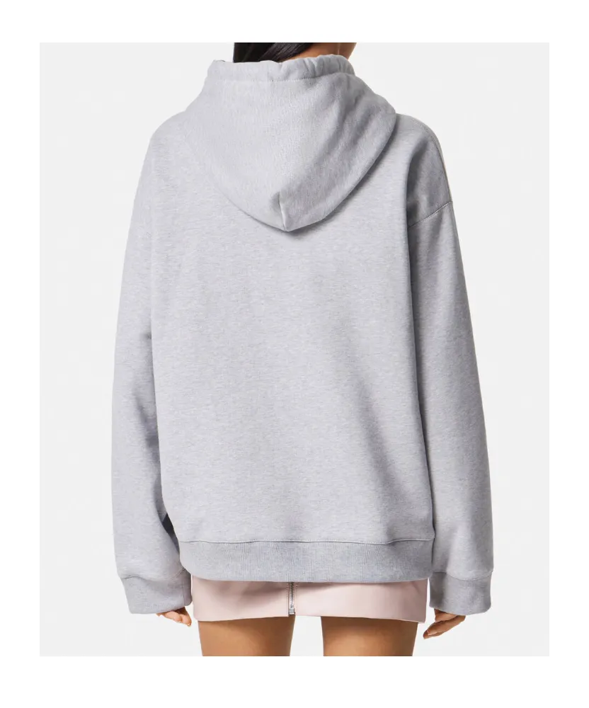 Medusa Motif Drawstring Hoodie