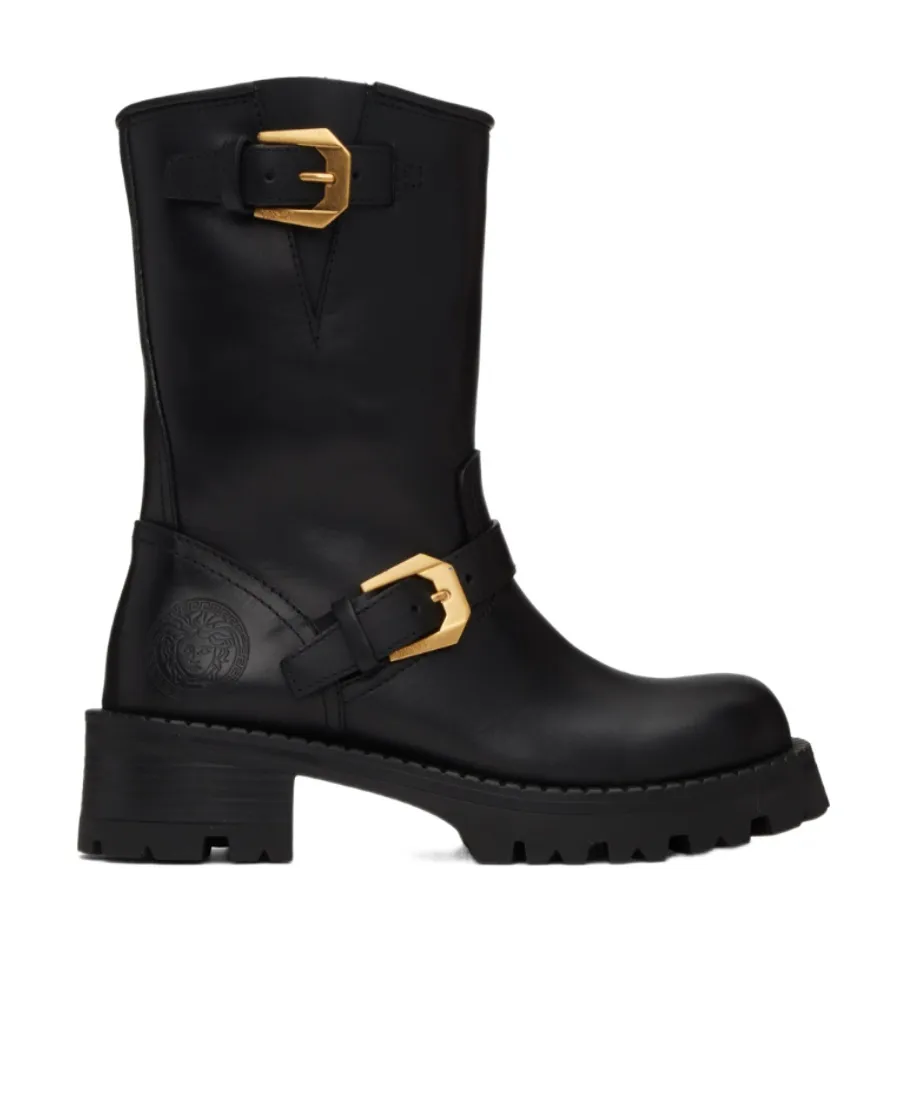 Pin Buckle Ankle Boots