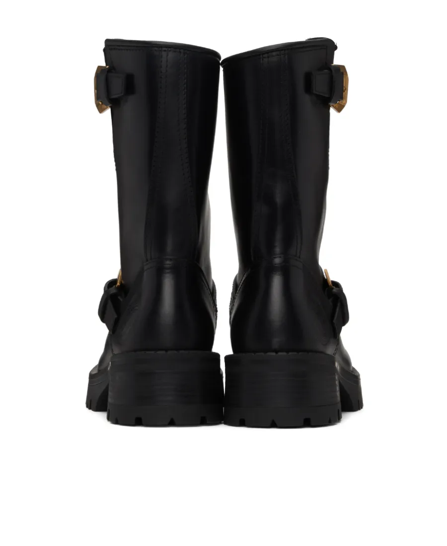 Pin Buckle Ankle Boots