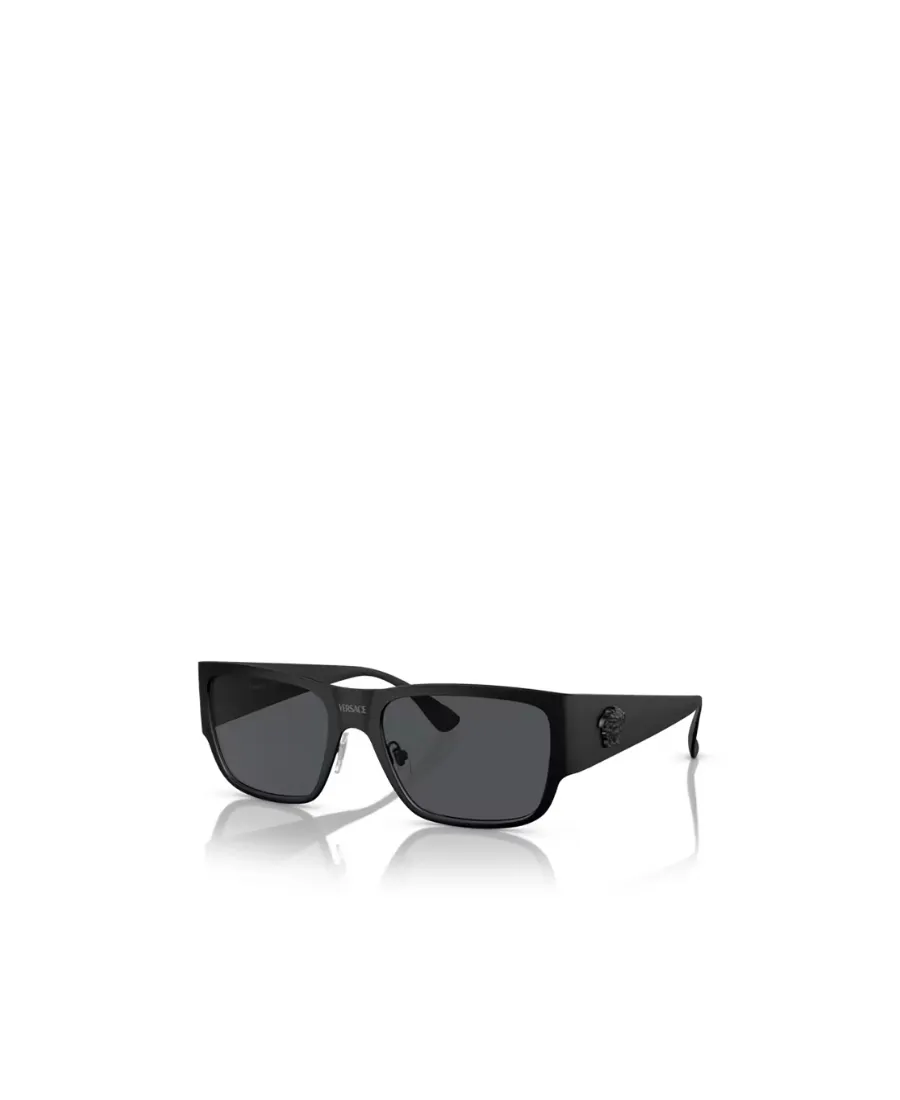 Matte-Effect Rectangle-Frame Sunglasses
