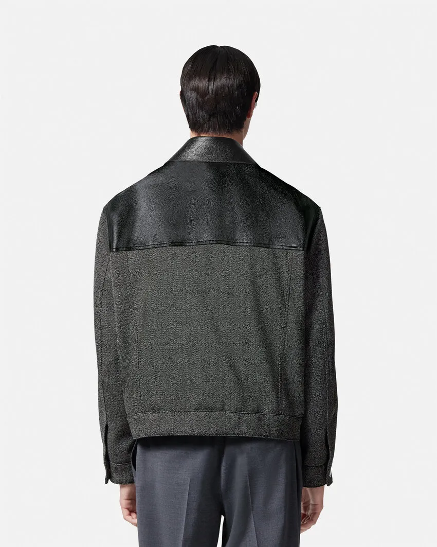 Logo-Patch Panelled Buttoned Jacket