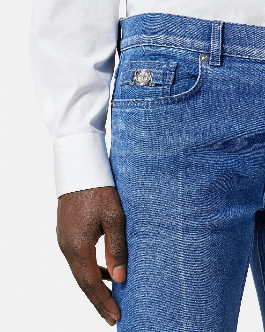 Logo-Patch Slim-Cut Denim Jeans