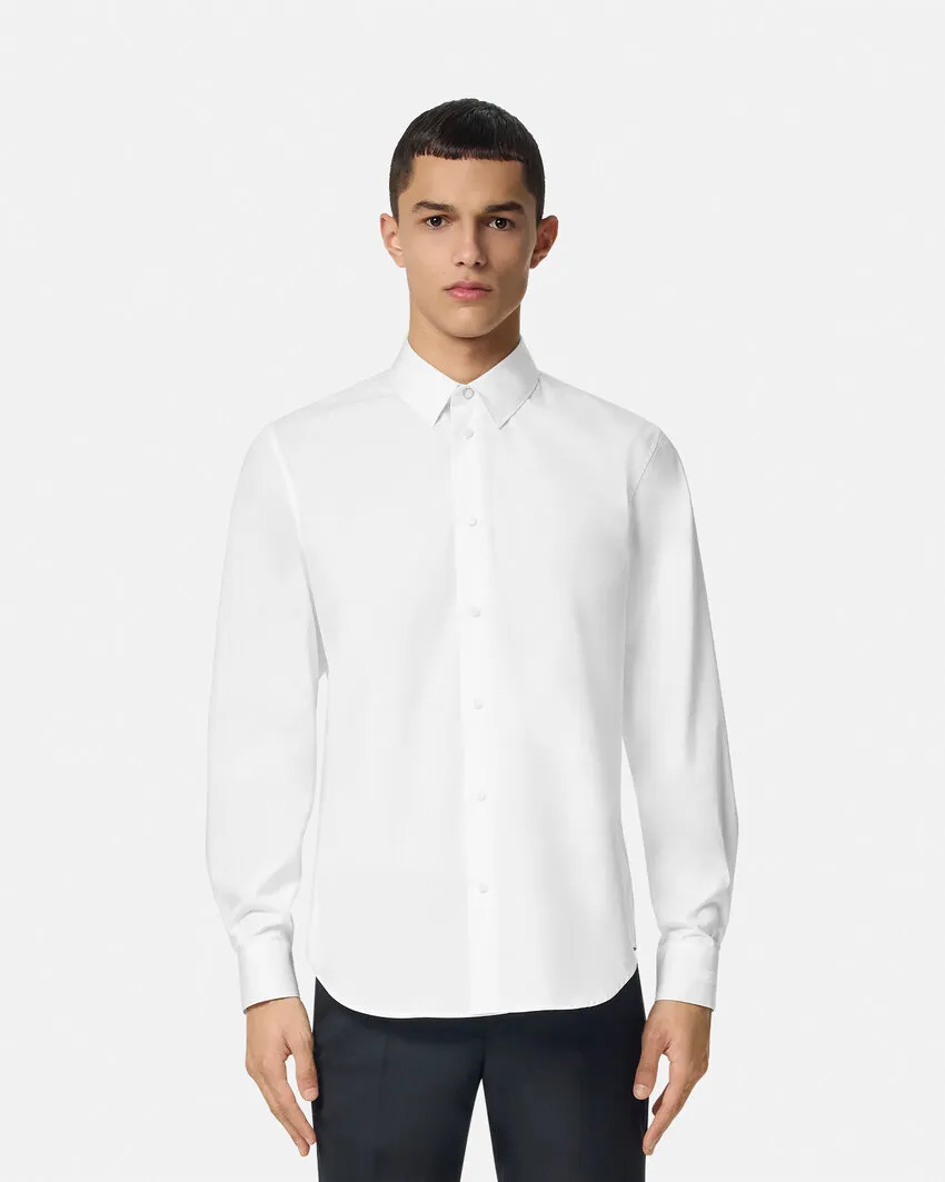 Button-Up Long-Sleeved Poplin Shirt