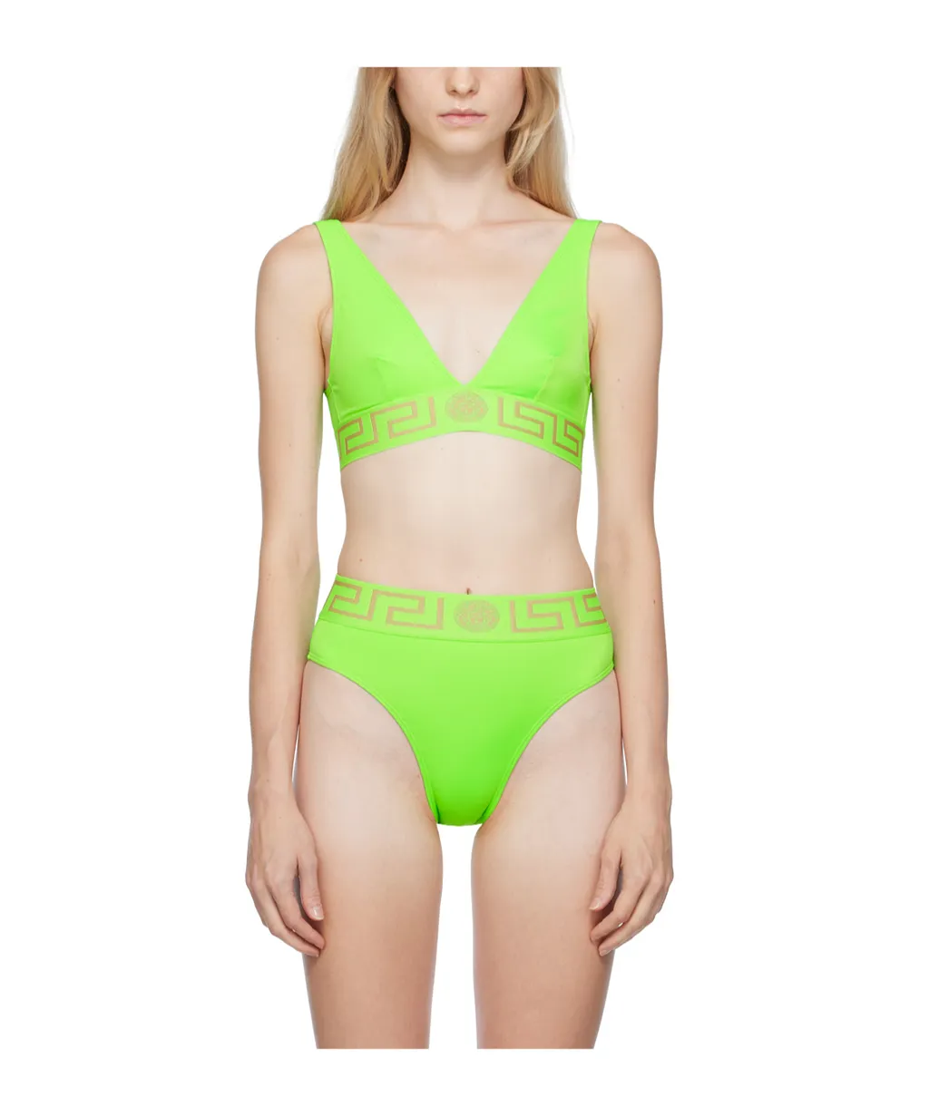 Greca-Pattern Bikini Top