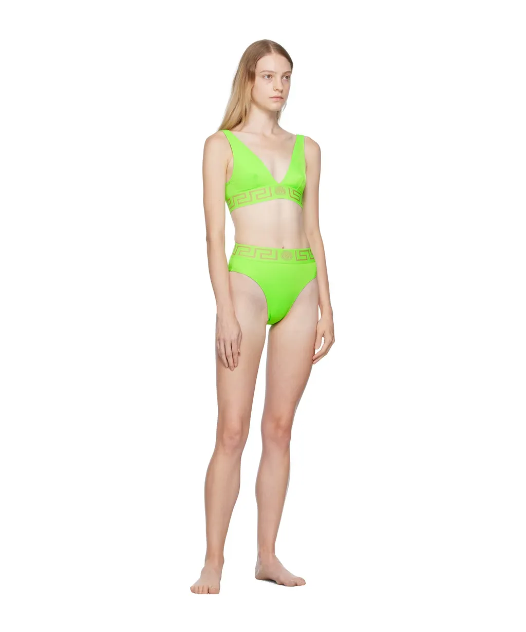 Greca-Pattern Bikini Top