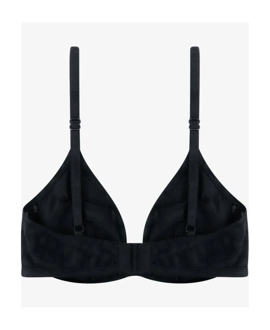 Allover Logo Mesh Stretched Triangle Bra
