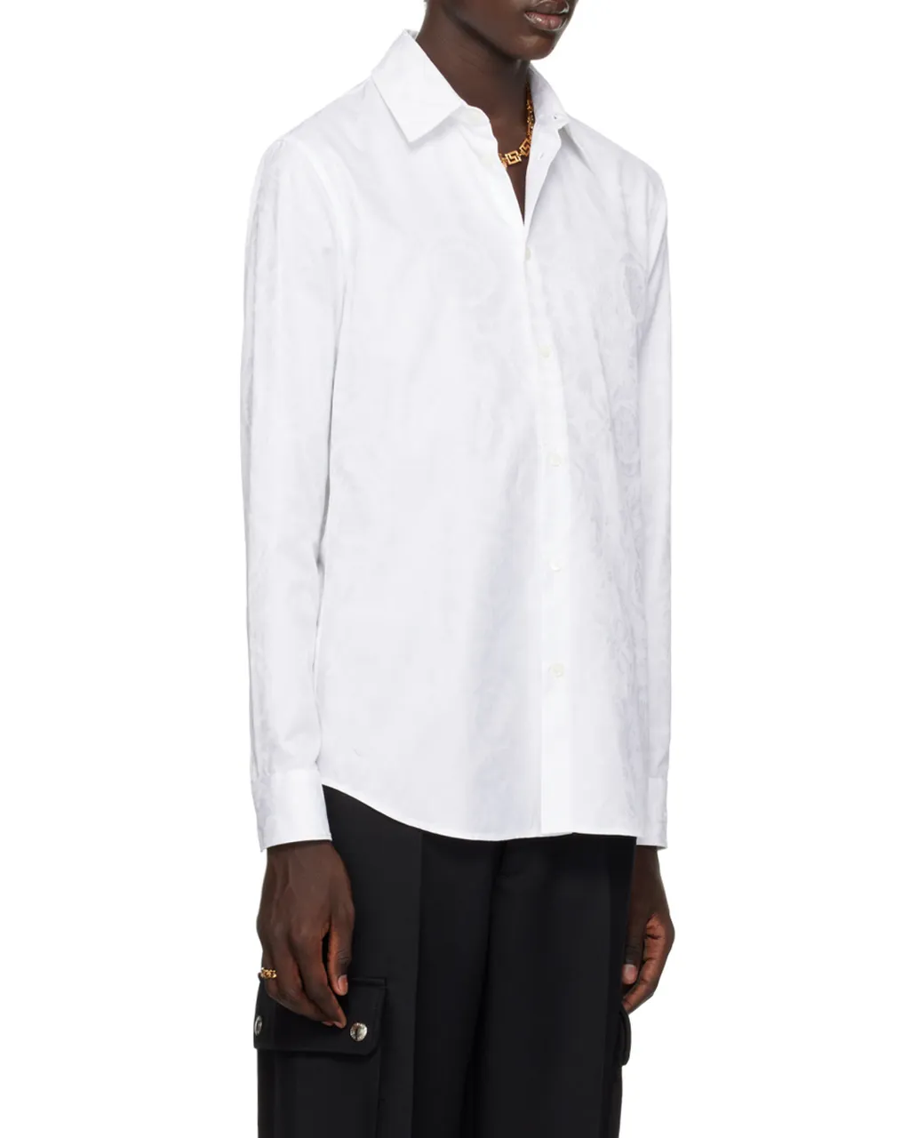 Barocco-Jacquard Button-Up Shirt