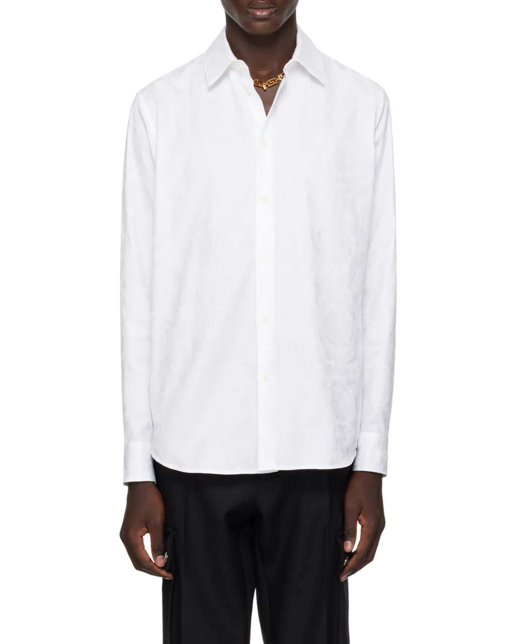 Barocco-Jacquard Button-Up Shirt