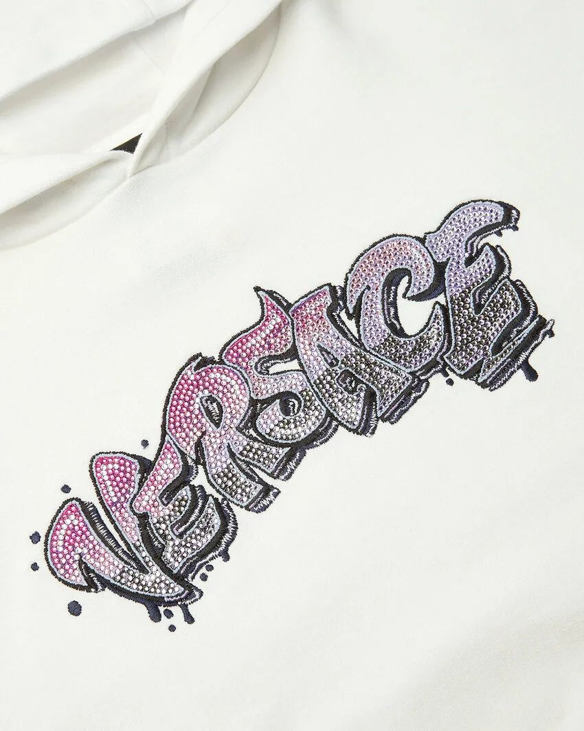 Logo Embellished Long Sleeved Hoodie