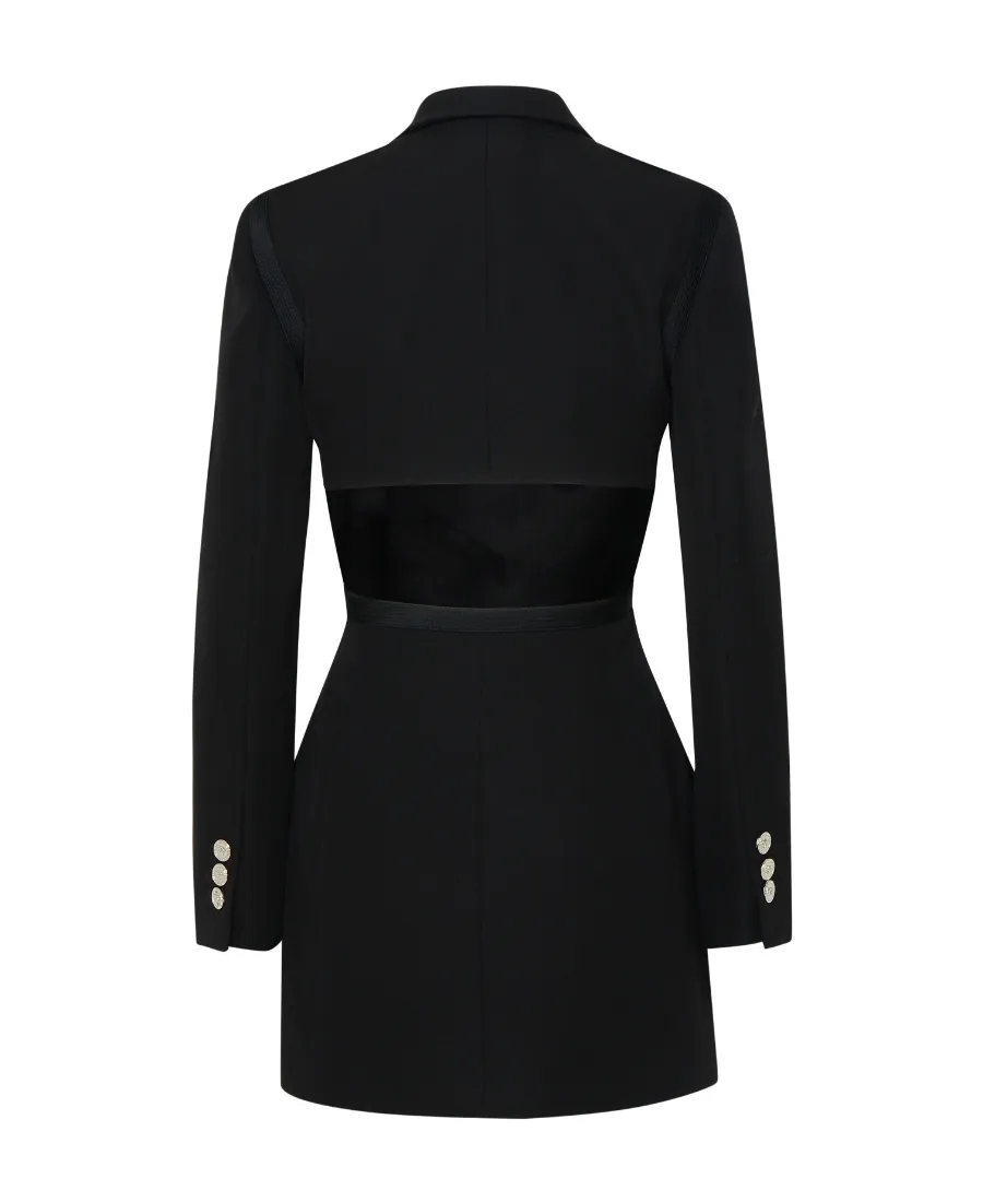 Single-Breasted Cut-Out Blazer Dress