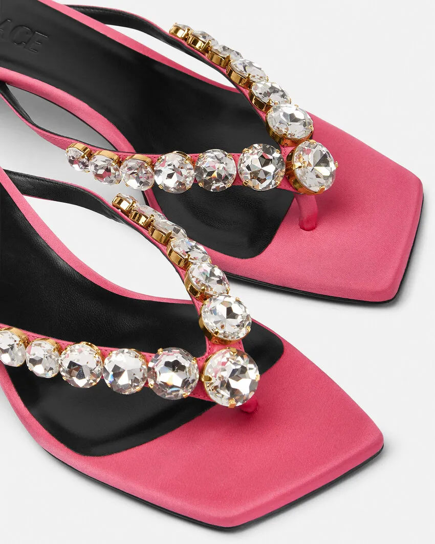 T-Belt Crystal High-Heeled Sandals