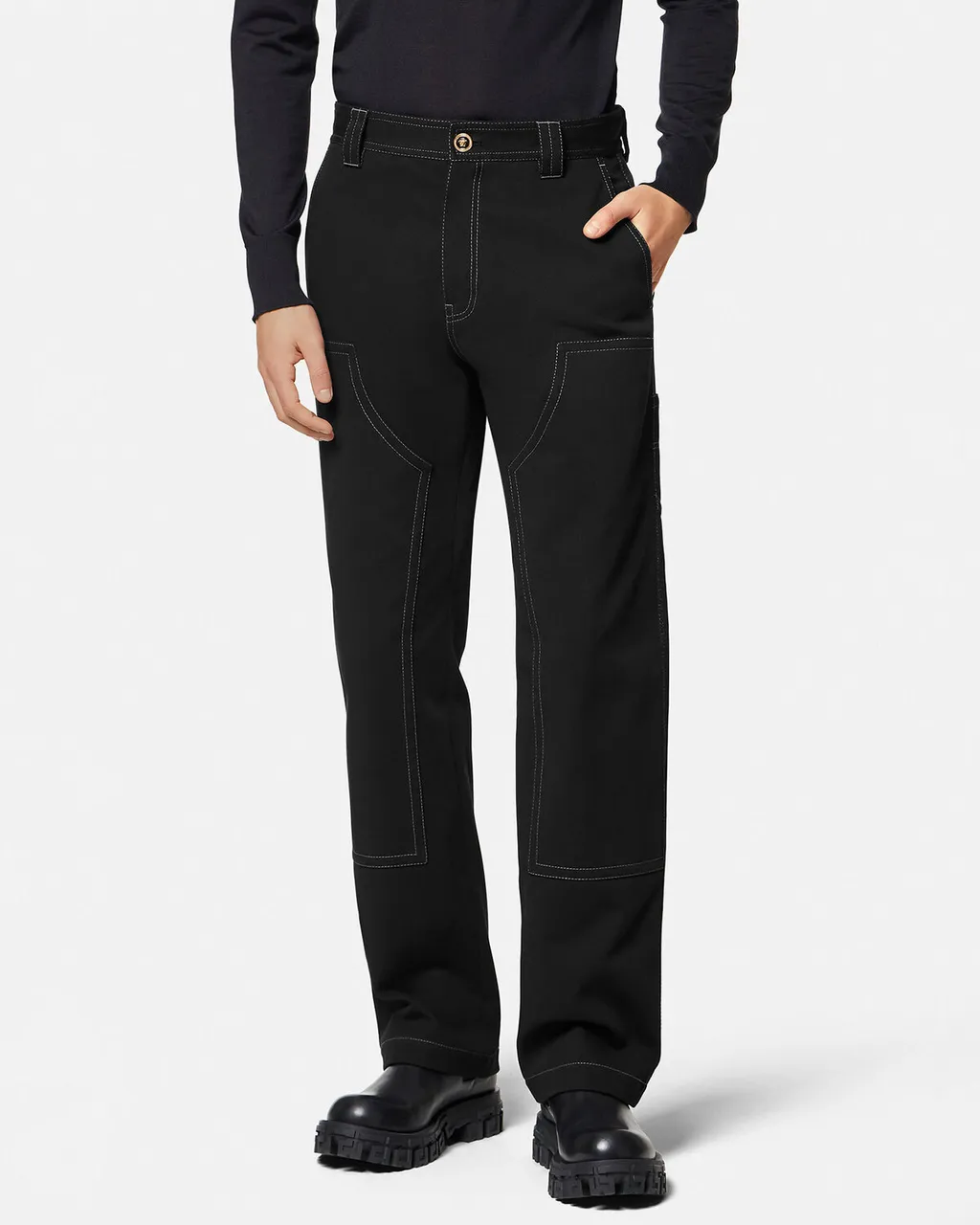 Straight-Leg Cotton Trousers