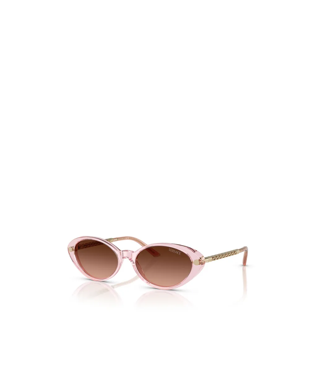 Greca-Plaque Oval-Frame Sunglasses